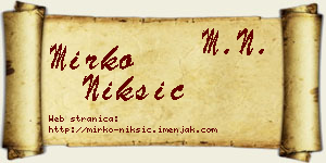 Mirko Nikšić vizit kartica